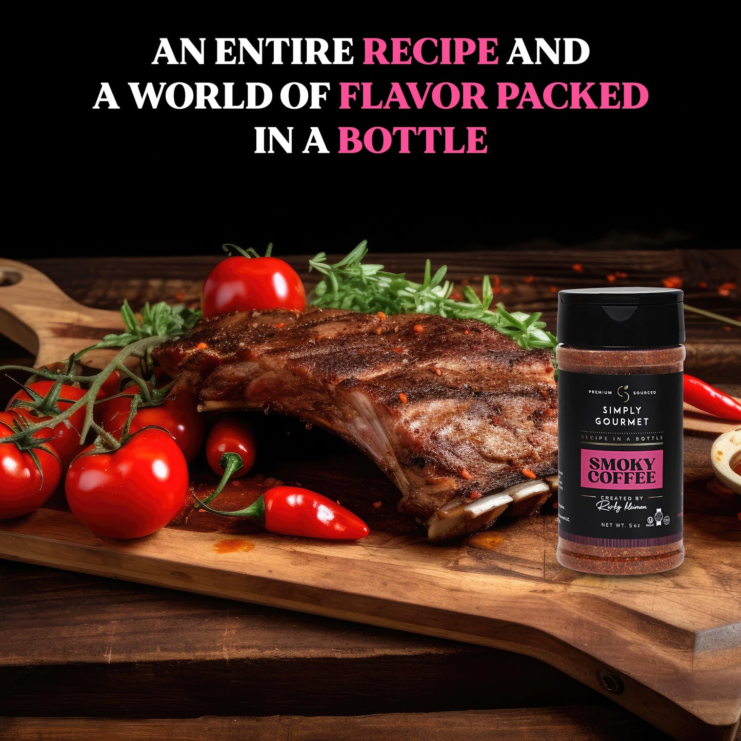 Simply Gourmet Chef-Crafted Premium Spice Blends & Seasonings - Smokey Coffee Seasoning - All Purpose Spices - 5 oz