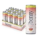 Benny Peach Lychee Sparkling Clean Energy Drink | 80mg Natural Caffeine Yerba Mate | Lion's Mane & Ginseng | 1g Sugar, 5 Calories | No Artificial