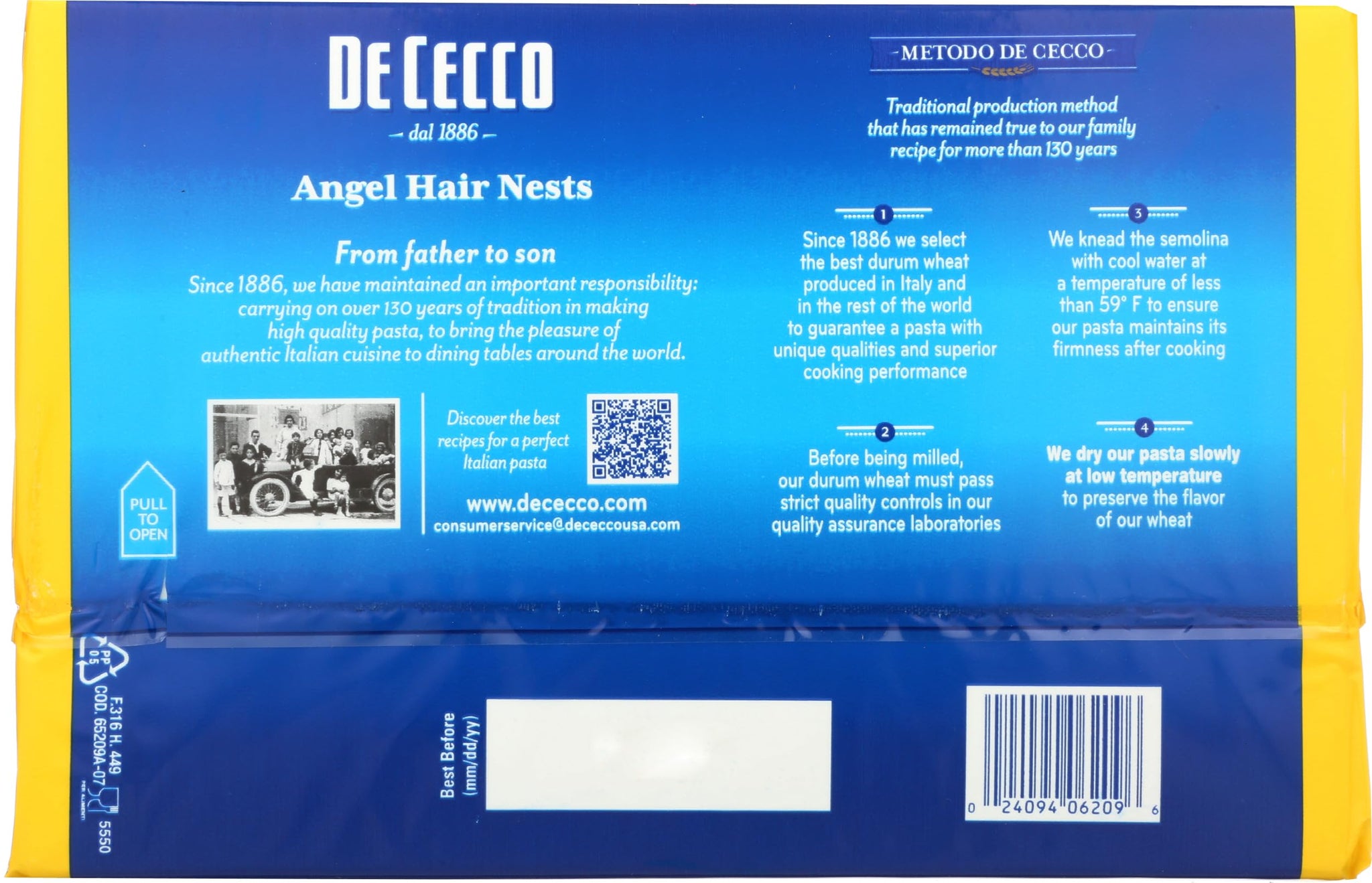 De Cecco Pasta Angel Hair Nests Pasta, 8.8 oz