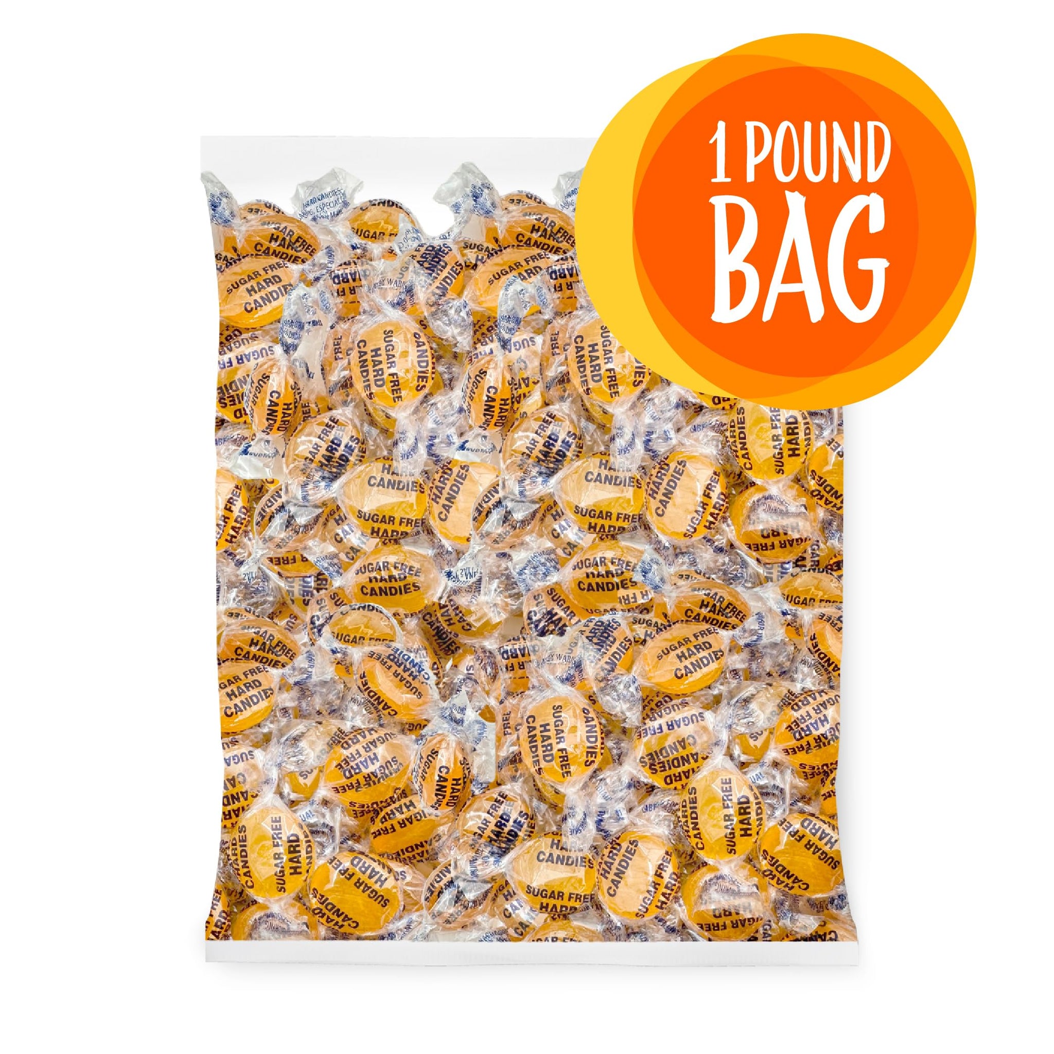 Sugar-Free Butterscotch Hard Candy | 1-Pound Bag - About 75 Pieces | Sugar Free Hard Candy Individually Wrapped | Smooth & Creamy Old School Butter