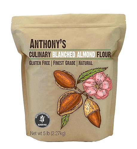 Anthony's Blanched Almond Flour, Culinary Grade, 5 lb, Extra-Finely Ground, Gluten Free, Non GMO, Keto Friendly