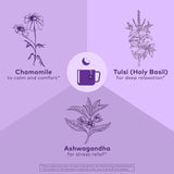 ORGANIC INDIA Tulsi Sleep Herbal Tea - Holy Basil, Ashwagandha, Chamomile, Night Time Tea for Bedtime, Stress Relieving & Relaxing, Immune Support