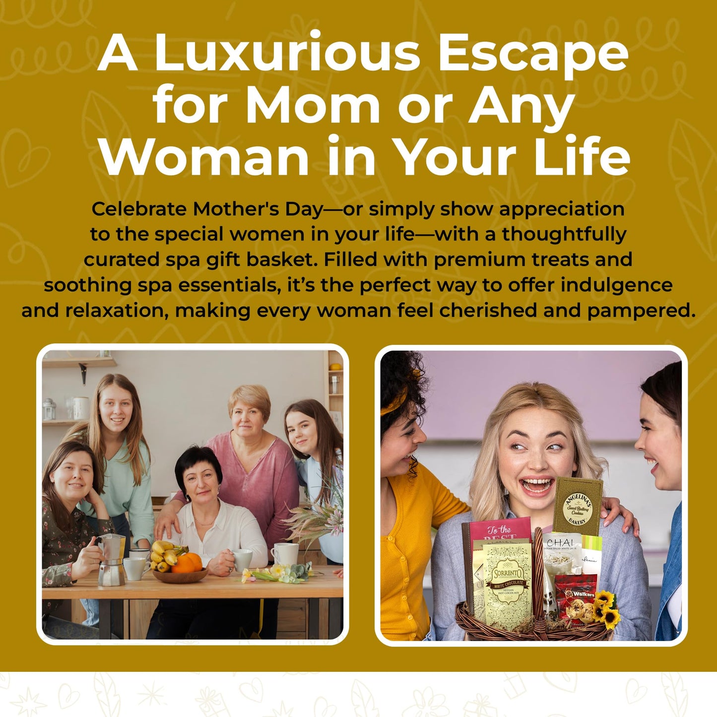 Gift Basket Village - Happy Mother's Day Deluxe Gift Basket - Ultimate Spa Package for Mom - Gifts for Women - Thoughtful Gift Basket for Mom - Ideal
