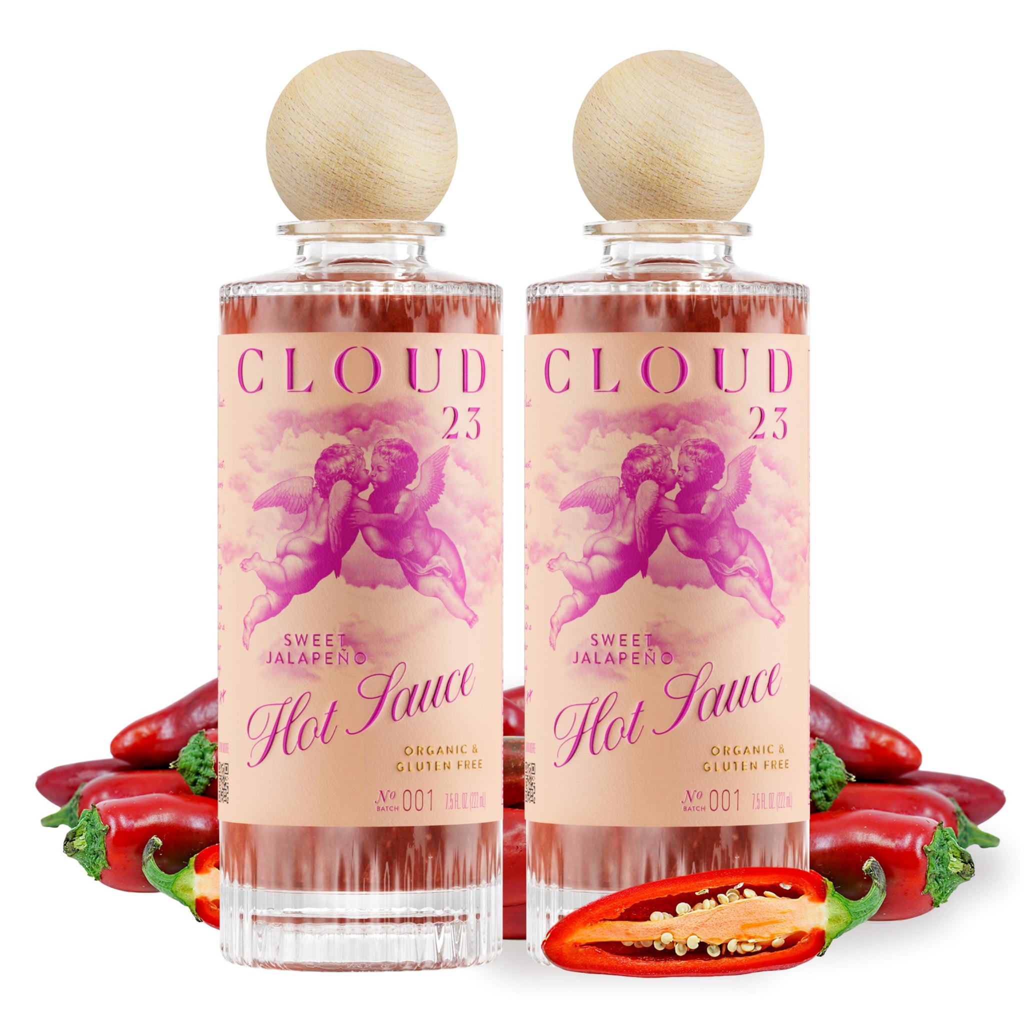 Cloud23 Hot Sweet Jalapeno Hot Sauce - Red Jalapeno with Brown Sugar, Vinegar, Lime, and Garlic - Kosher Certified Pure Ingredients Organic, Non-GMO