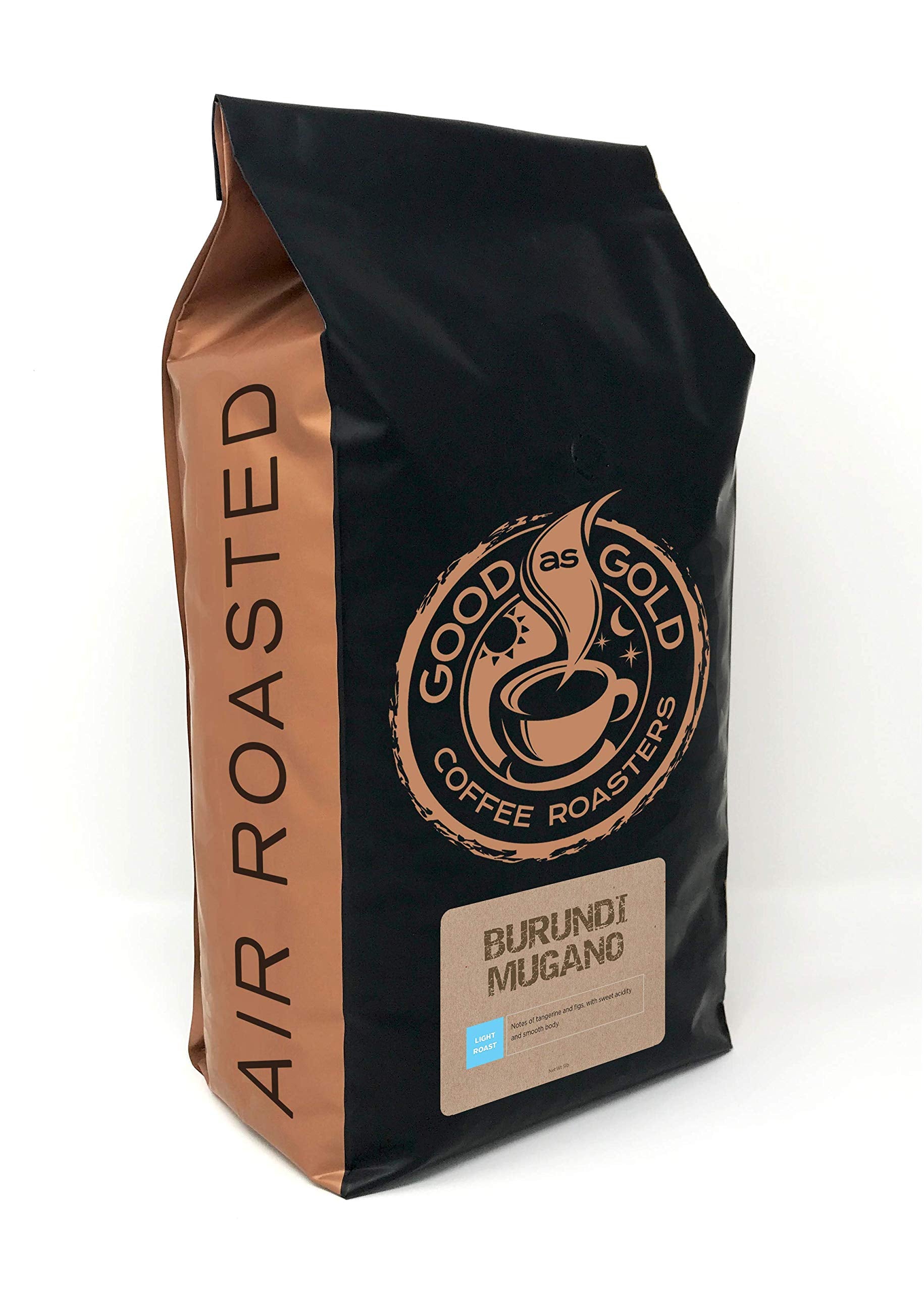 Good As Gold Coffee Roasters - Light/Medium Roast, Air Roasted Coffee Beans - 5LB Bag Whole Bean