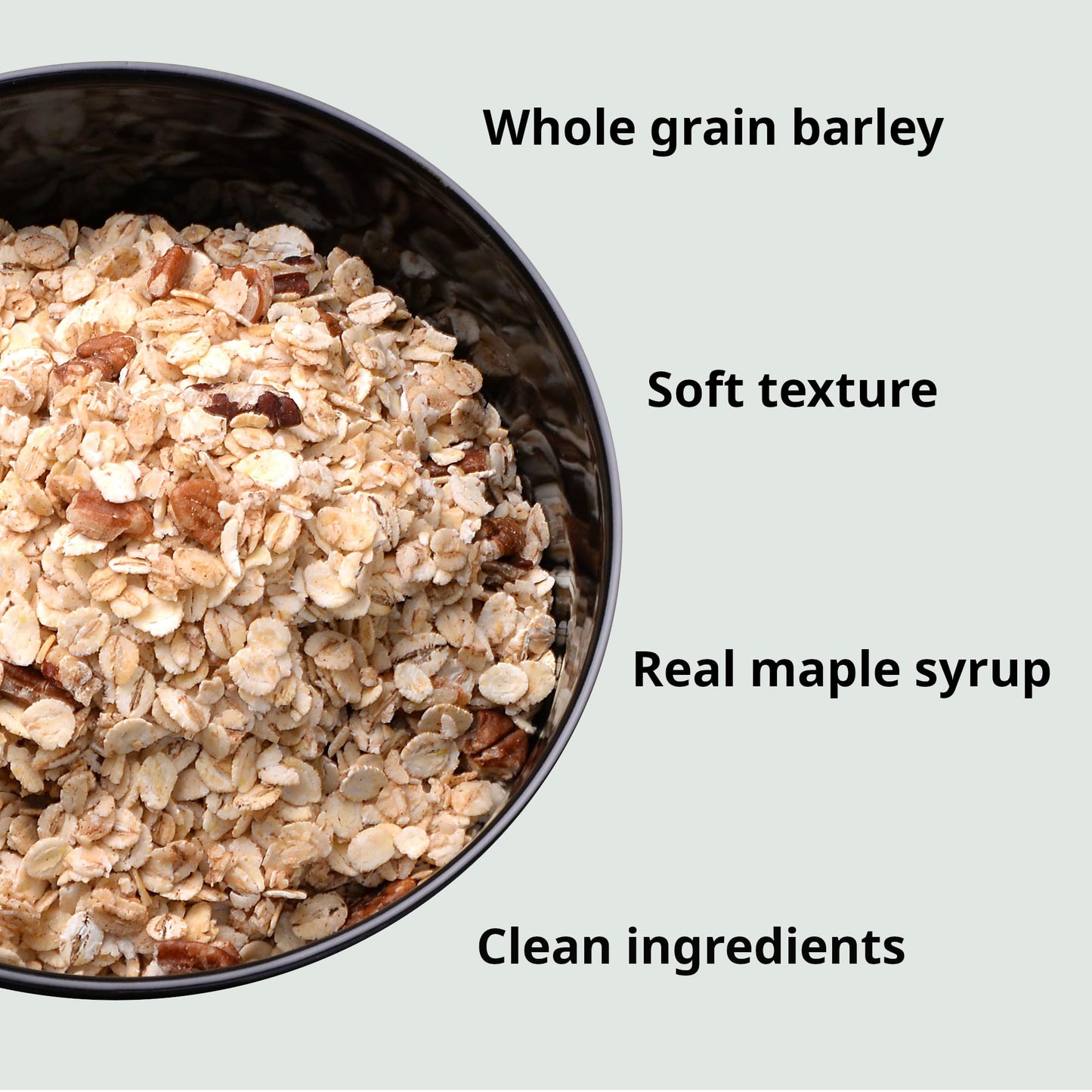 Burl Barley Granola, Maple Syrup & Pecan, 1 lb, Whole Grain Granola, Rolled Barley Grain, Maple Pecan Granola Sweetened with Real Maple Syrup