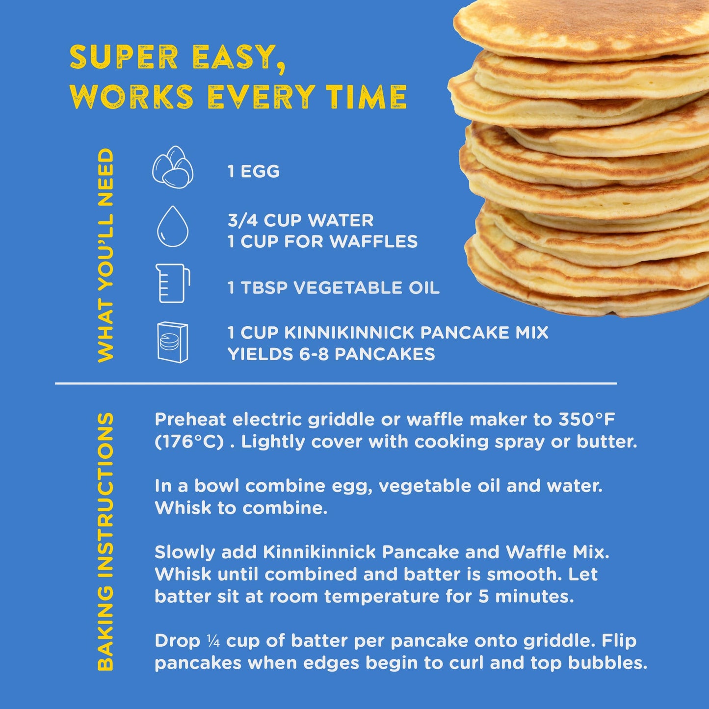 Kinnikinnick Gluten Free Pancake and Waffle Mix, 16 oz Box (Pack of 3), Allergy Friendly, Vegan, Kosher