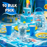 50 Shark Candy Bracelets, Cool Blue Candy for Under the Sea and Baby Shark Party Favors, Decorations and Goody Bag Fillers, Individually Wrapped In a