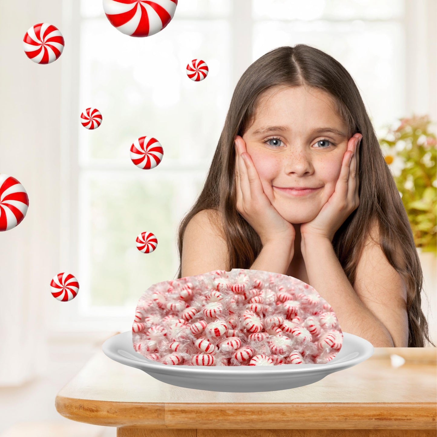 CandyBoxed Peppermint Candy, 3 Pound Bag, Individually Wrapped, Old Fashioned Hard Candy Discs