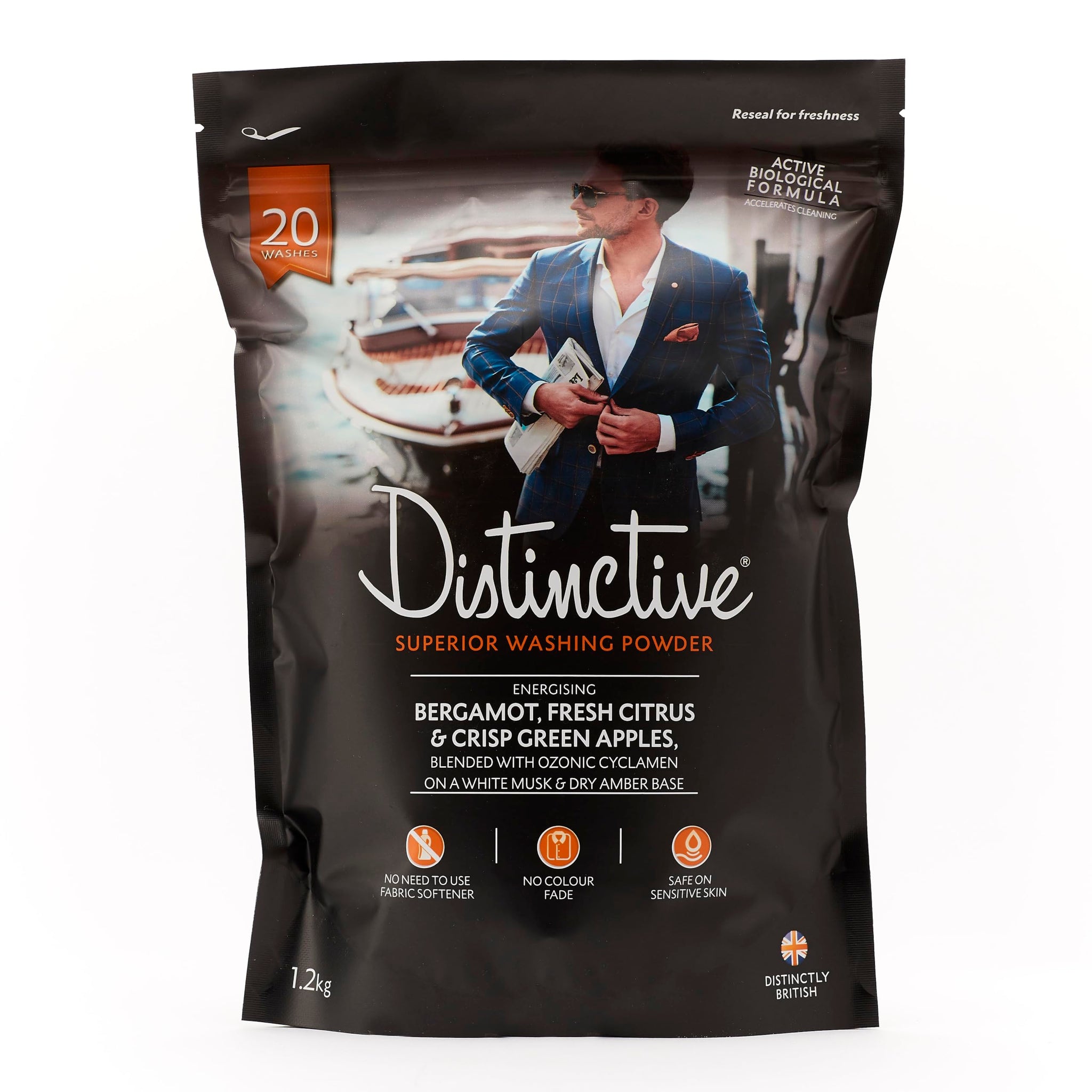 Distinctive/Powder Laundry Detergent/Bio Washing Powder/Masculine Energising Fragrance/Eco Laundry Detergent (Pack of 1)