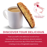 Nonni's Cioccolati Dark Chocolate Almond Biscotti, Individually Wrapped Italian Cookie Snacks, 8 Servings (Pack of 1)