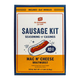 PS Seasoning Cheddar Mac N’ Cheese Bratwurst Kit - Sausage making Seasoning And Natural Hog Casings For 10 Lbs Of Meat Easy Homemade Brats For Pork