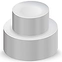 Munfix 100 White Plastic Plates Set, 50 Pcs 10.25 Inch Dinner and 50 Pcs 7.5 Inch Plastic Dessert Plates, Elegant Fancy Heavy Duty Disposable Plates