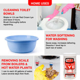 The Boyer Corporation Red Crown Lye for Soap Making, Sodium Hydroxide Pure High Test Food Grade Lye, Caustic Soda, Drain Cleaner and Clog Remover, 3