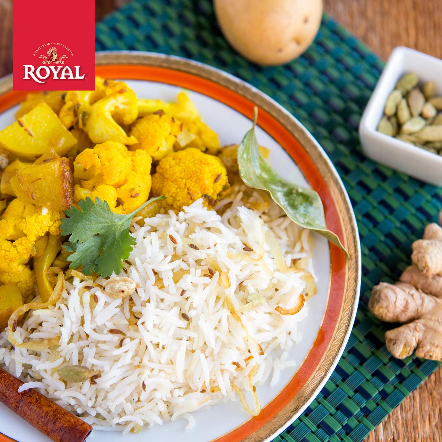 Royal Chef's Secret Sella Basmati Rice - Authentic Extra Long Grain Parboiled White Rice, 20 lb
