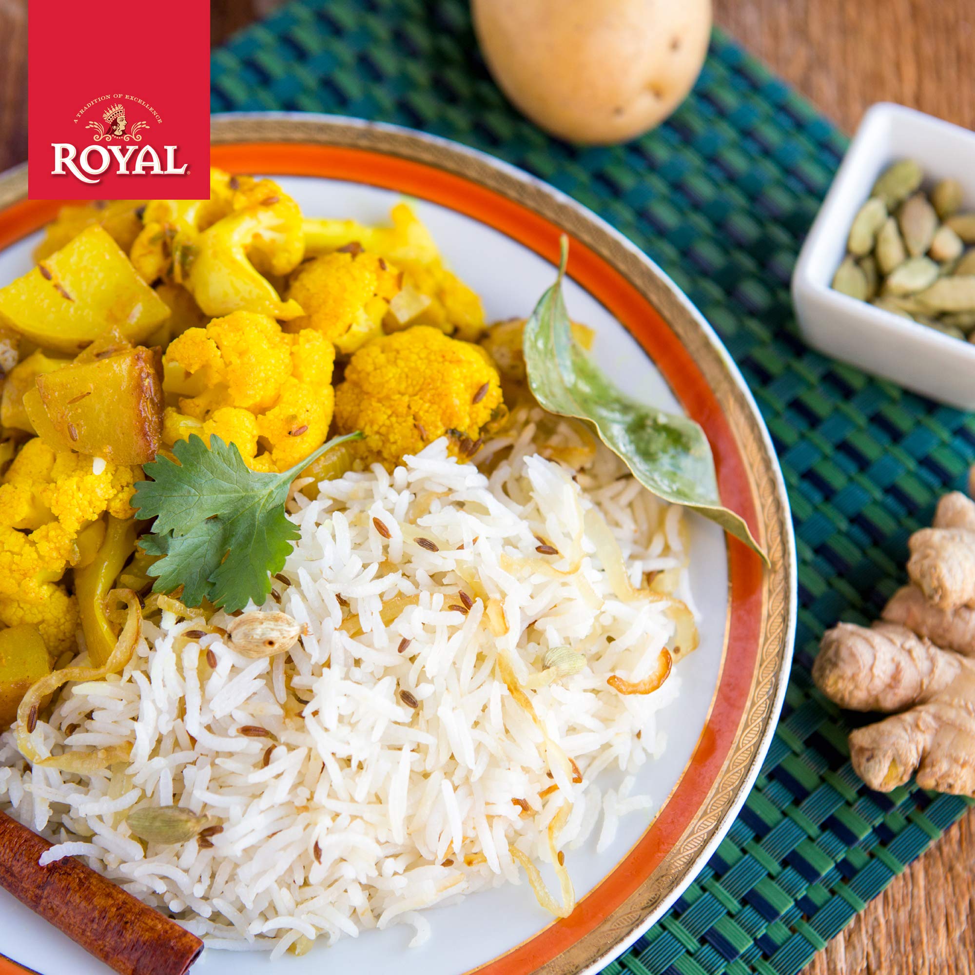 Royal Chef's Secret Sella Basmati Rice - Authentic Extra Long Grain Parboiled White Rice, 20 lb