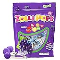 Zollipops Clean Teeth Pops Sugar Free Candy with Xylitol, Dye-Free Lollipops - Keto & Diabetic-Friendly, Dentist-Approved Treats for Kids (Grape, 3.1