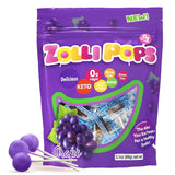 Zollipops Clean Teeth Pops Sugar Free Candy with Xylitol, Dye-Free Lollipops - Keto & Diabetic-Friendly, Dentist-Approved Treats for Kids (Grape, 3.1