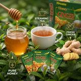 Nirwana Honey Ginger Herbal Tea - Caffeine-Free Ginger Tea Bags with Honey Flavor, Smooth Herbal Infusion, Warm & Aromatic Tea (20 Sachets)