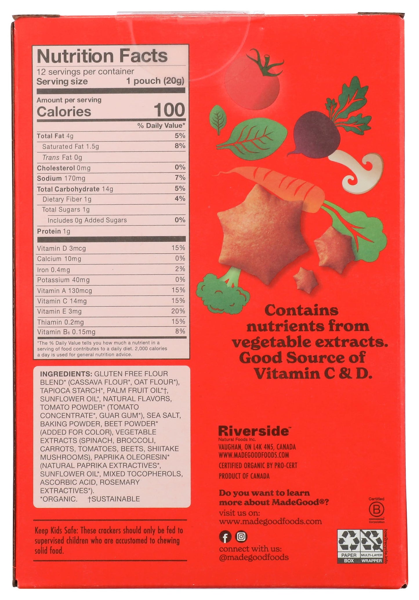 MADEGOOD Organic Pizza Star Puffed Crackers Multipack, 8.4 OZ