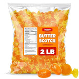 Butterscotch Hard Candy Discs Bulk 2lb Holiday Candies - Individually Wrapped Butter Scotch Candies For Party Favors, Office Treats & Sweets - Approx