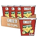 Cheez-It Baked Snack Cheese Crackers in a Cup, White Cheddar, Single Serve, 2.2 oz(Pack of 10)