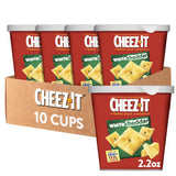Cheez-It Baked Snack Cheese Crackers in a Cup, White Cheddar, Single Serve, 2.2 oz(Pack of 10)