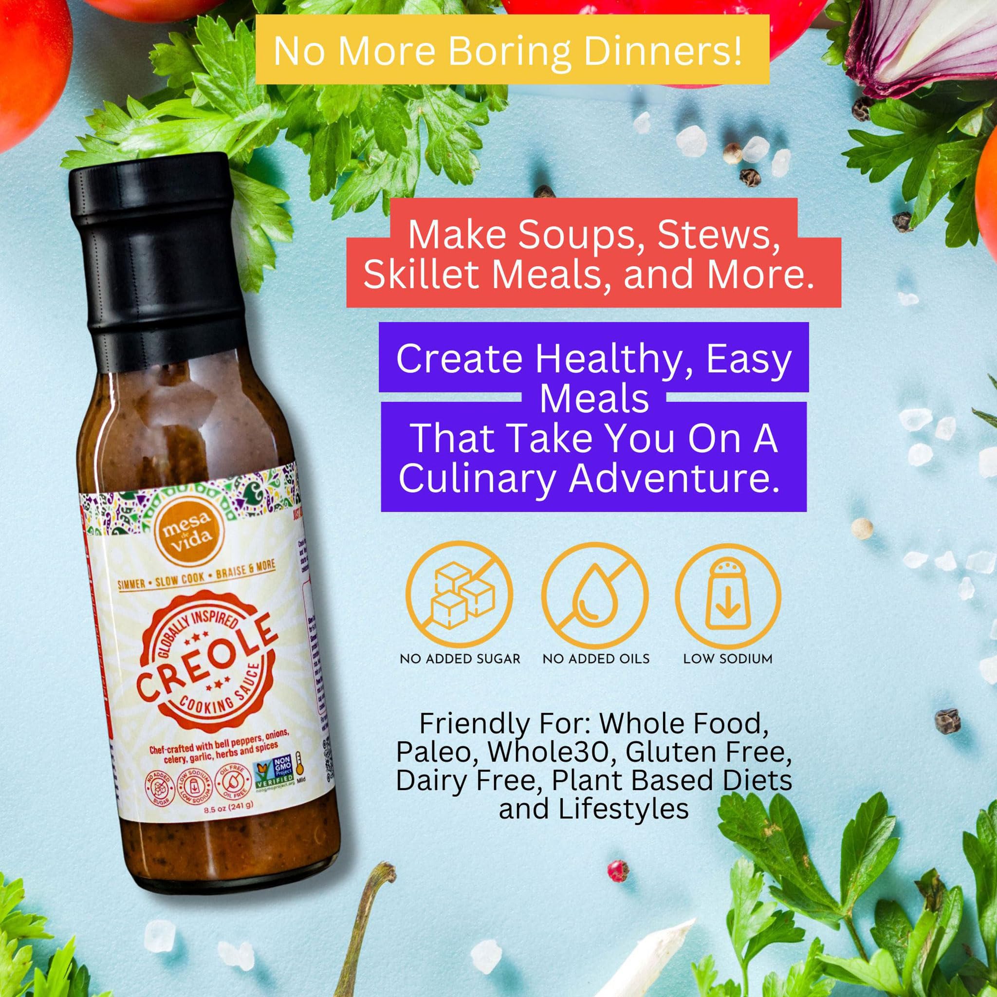 Mesa De Vida, Sauce Cooking Creole, 8.5 Ounce
