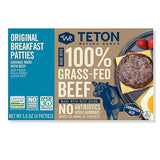 Teton Waters Ranch Breakfast Sausage Patties, 100% Grass-Fed Beef, Fully Cooked, Frozen Beef Breakfast Patties, No Sugar, No Nitrates or Nitrates