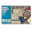 Teton Waters Ranch Breakfast Sausage Patties, 100% Grass-Fed Beef, Fully Cooked, Frozen Beef Breakfast Patties, No Sugar, No Nitrates or Nitrates
