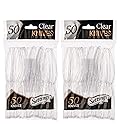 Settings [100 Count] Plastic Clear Knives, Heavyweight Disposable Cutlery, Great For Home, Office, School, Party, Picnics, Restaurant, Take-out Fast