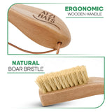 Atzi Hats Laundry Brush Stain Remover Scrubber with Soft White Boar Bristles for Delicate Baby Clothes, Compact Design, Pre-Treat Clothing, Shoes