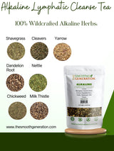 Alkaline Lymphatic Cleanse Tea, Herbal Blend for Detox and Drainage, 4 oz