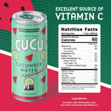CUCU Pressed Cucumber + Watermelon Water - Real Juice from Fresh Cucumbers and Watermelons with Vitamin C, Electrolytes & Antioxidants - No Sugar