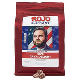 Rojo Elephant J.D.'s Java Delight Handcrafted Whole Bean Coffee, 100% Arabica Beans, Premium Light-Medium Roast, Smooth, Rich Flavor, 11 oz Bag