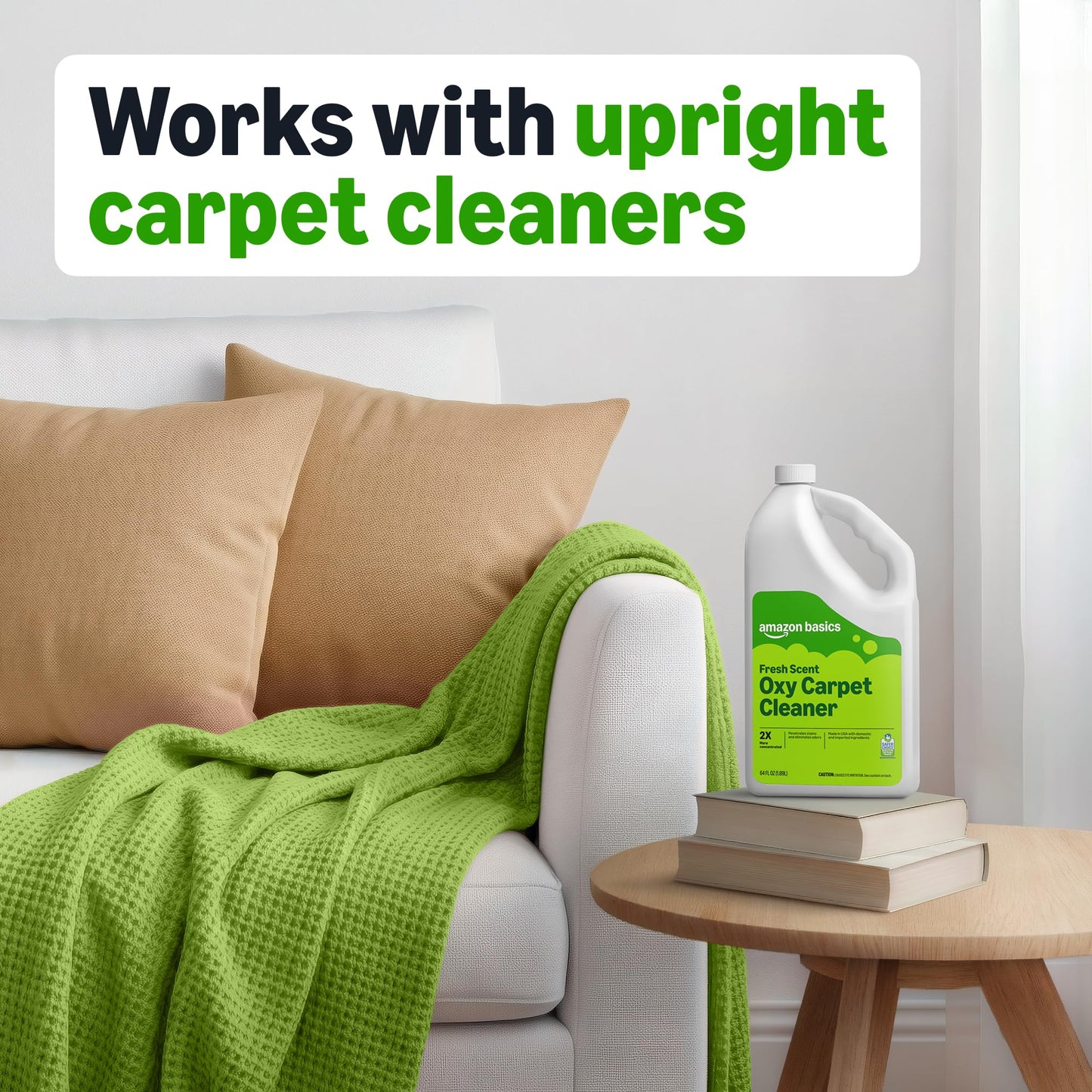 Amazon Basics Carpet Cleaner, Carpet Stain Remover, Fresh Scent, 64 fl oz, Packaging May Vary
