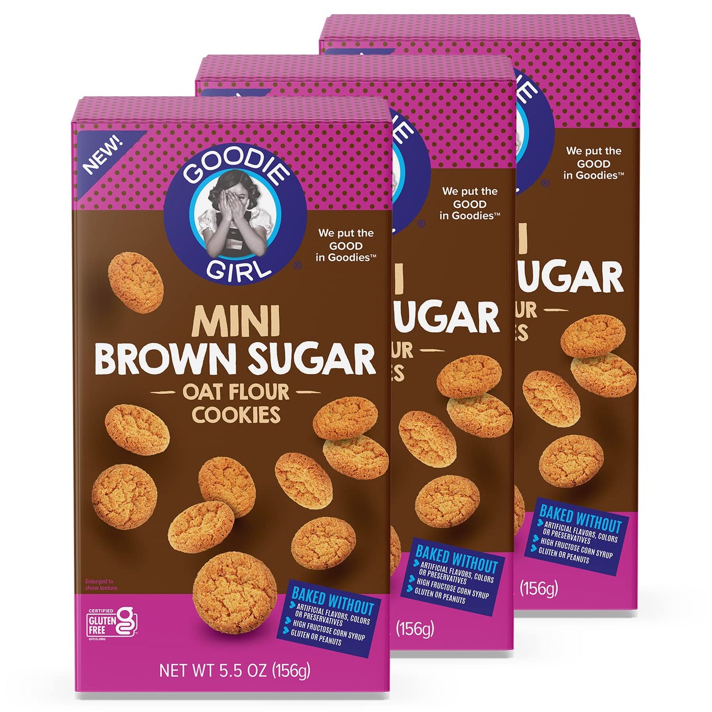 Goodie Girl, Mini Brown Sugar Cookie Cookies | Gluten Free, Peanut Free (3 Pack)