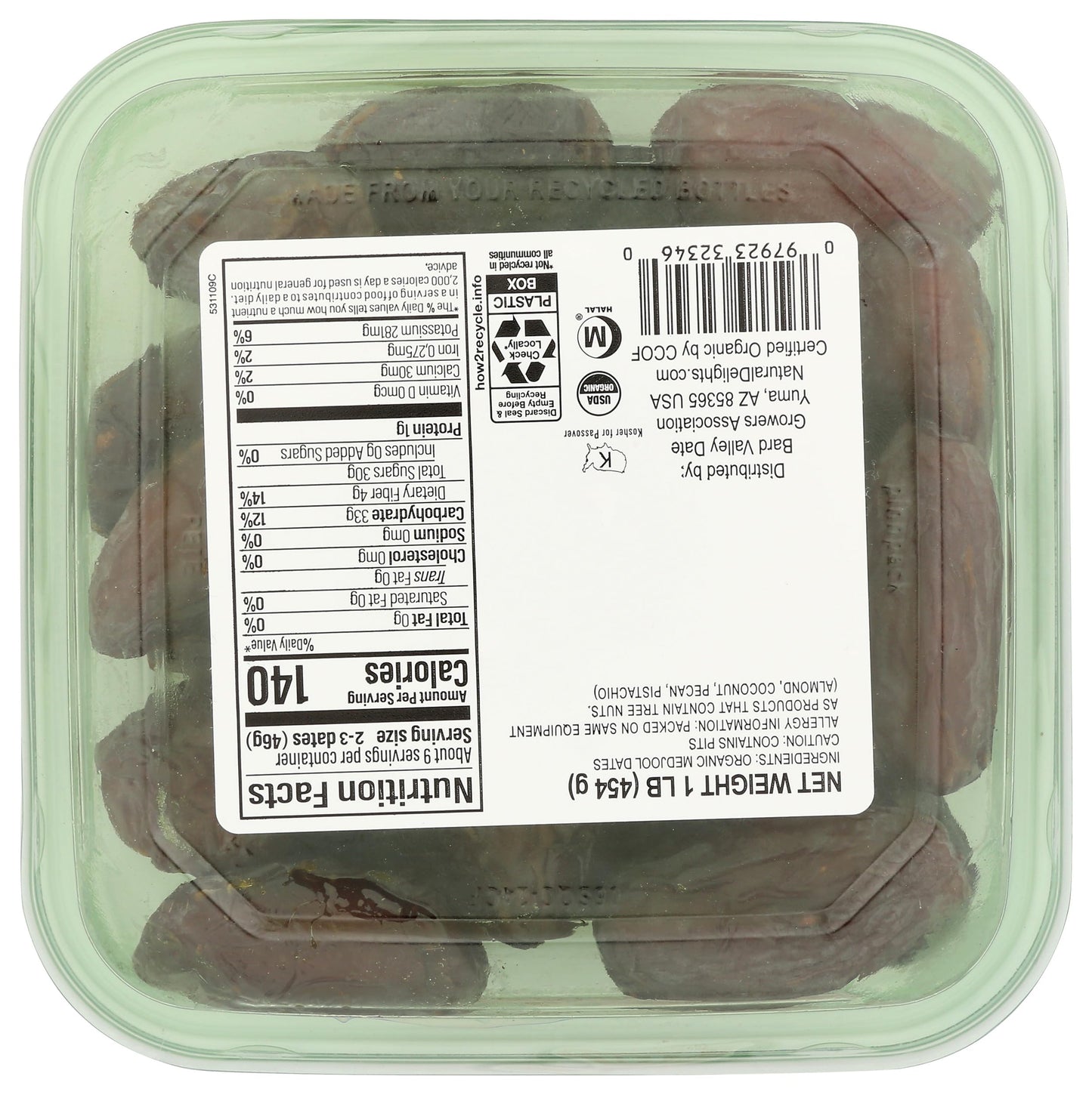 Natural Delights Fresh Medjool Dates (1 lb.) | Great Snacks for Adults and Kids | Non-GMO Verified | Superfood | No Sugar Added | Good Source of Fiber