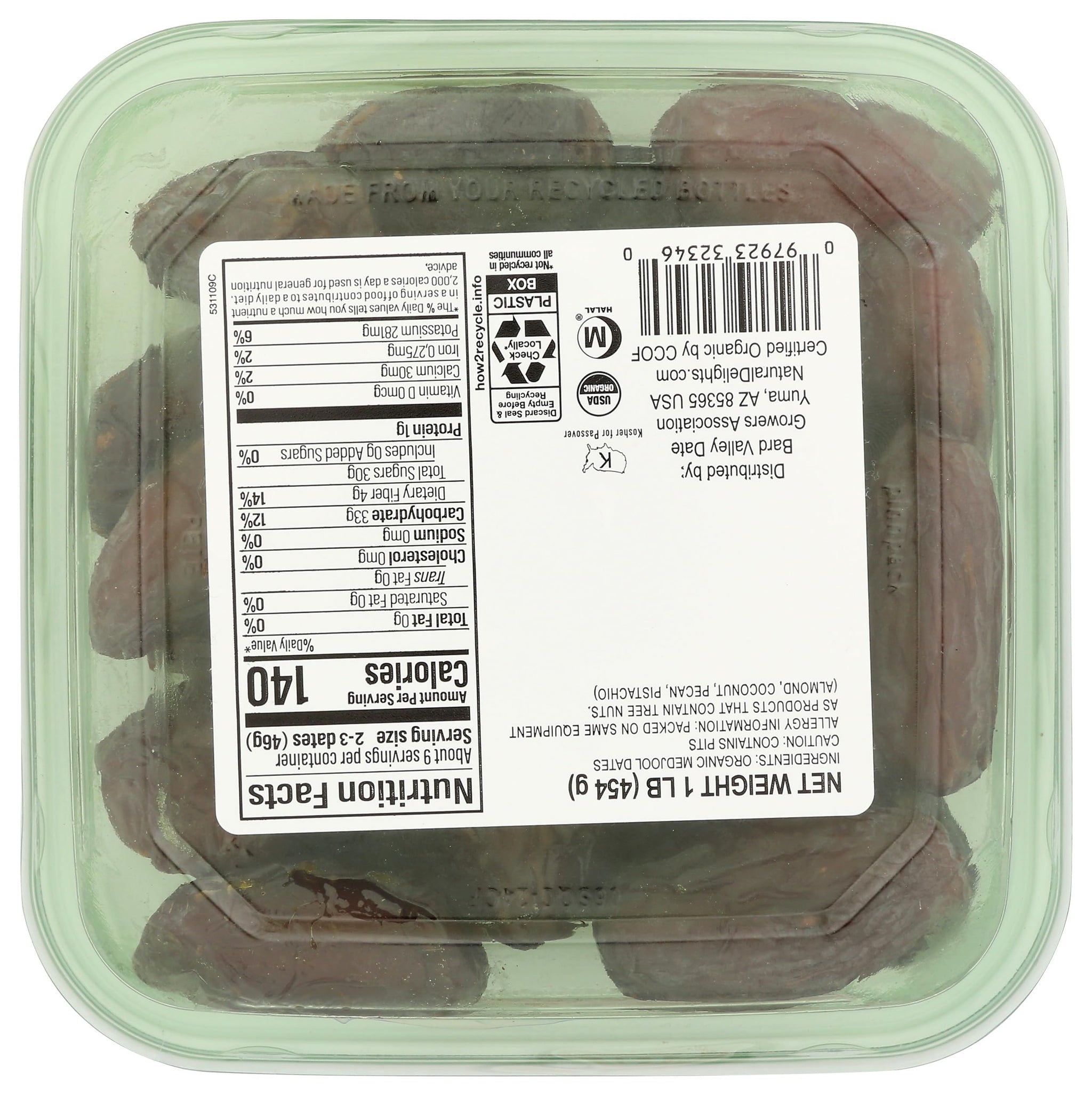 Natural Delights Fresh Medjool Dates (1 lb.) | Great Snacks for Adults and Kids | Non-GMO Verified | Superfood | No Sugar Added | Good Source of Fiber