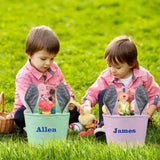 Personalized Easter Baskets for Kids, Touber Easter Baskets Easter Bunny Baskets Custom Easter Baskets for Boys Girls Easter Basket Empty Personalized