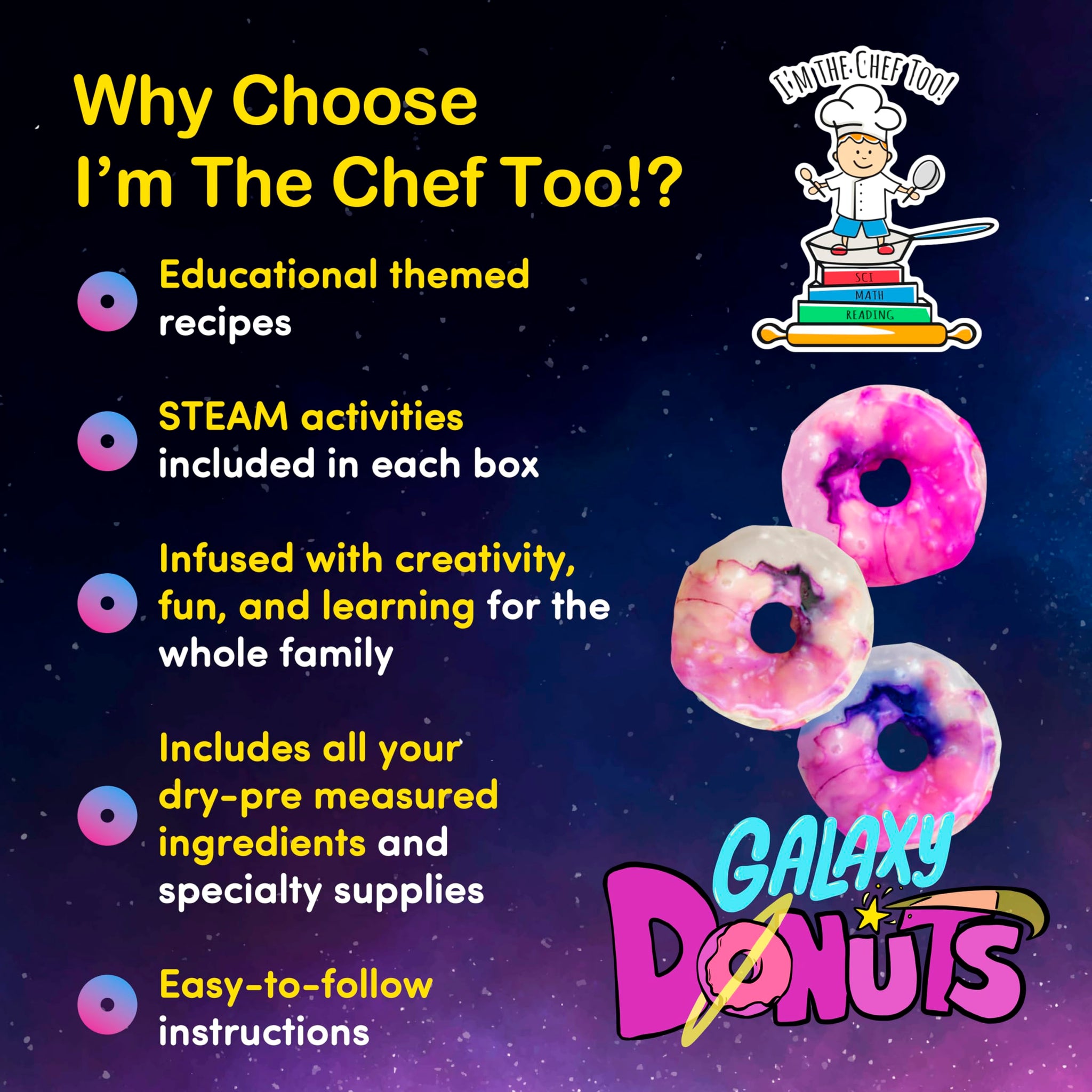 I'm The Chef Too Galaxy Donut STEM Kit - Space Baking Activity & Astronomy Gift for Kids