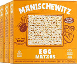 Manishewitz Egg Matzo 12oz (3 Pack) Kosher (Not For Passover), Thin, Crisp & Light Texture, Sodium Free, No Artificial Flavors, Colors or Ingredients,
