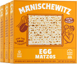 Manishewitz Egg Matzo 12oz (3 Pack) Kosher (Not For Passover), Thin, Crisp & Light Texture, Sodium Free, No Artificial Flavors, Colors or Ingredients,