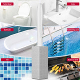 W&E Choice Toilet Pumice Stone 4 Pack, Pumice Stone for Bathroom Cleaning with Extra Long Handle, Toilet Brush for Removing Hard Water Stains