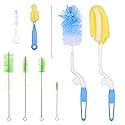 Baby Bottle Cleaning Kit - Set of 9 Cleaning Brushes for Cleaning Baby Milk/Water Bottles, Nipples, Caps, Straws, Tubes, etc. - Makes Your Bottle