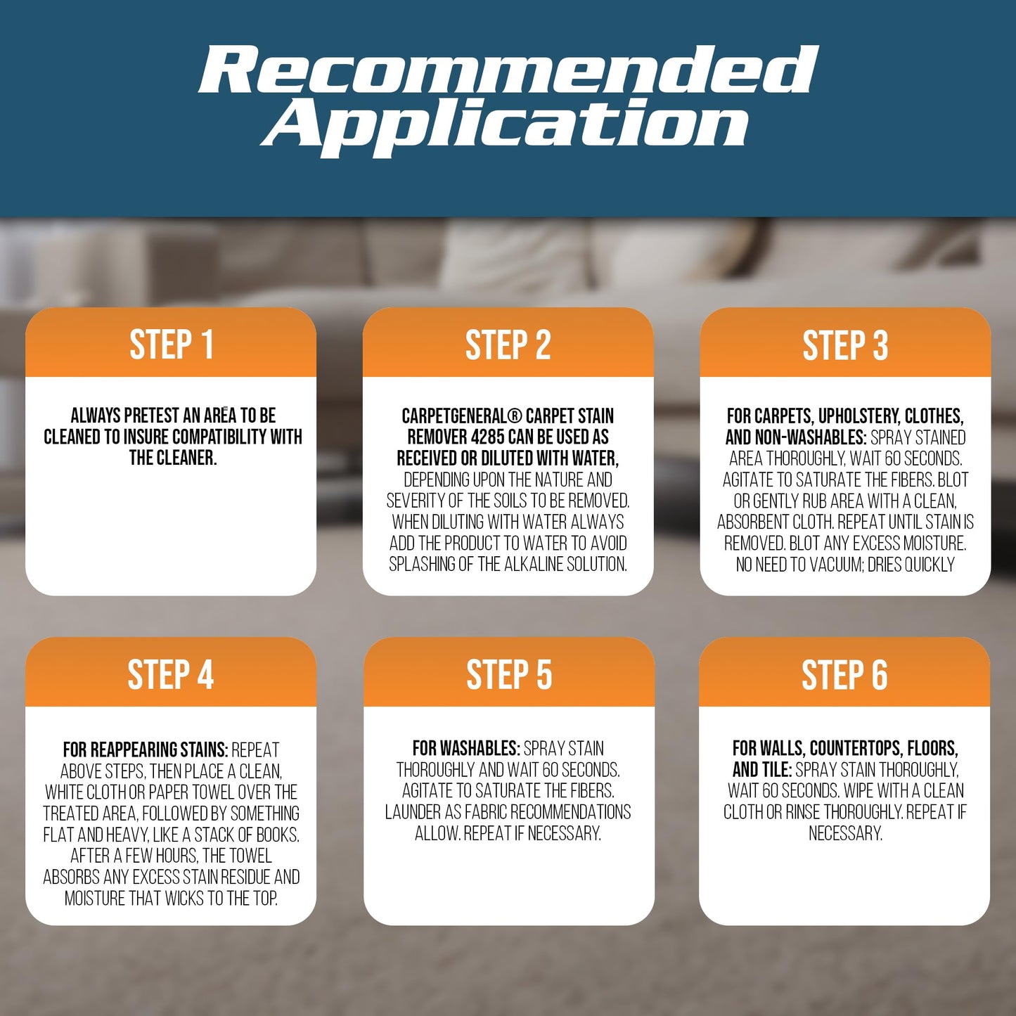 CarpetGeneral - Heavy Duty Carpet Stain Remover 4285 - Easy Clean and Professional Carpet Cleaner Products - Residential & Commercial Multi-Purpose