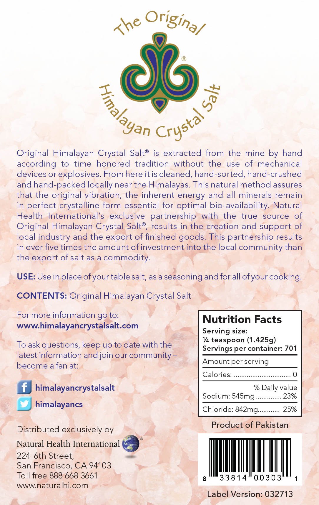Original Himalayan Crystal Salt - Coarse Granulated - Culinary Salt for Healthy Cooking - Mineral Rich Salt with Great Flavor (1 Pack)