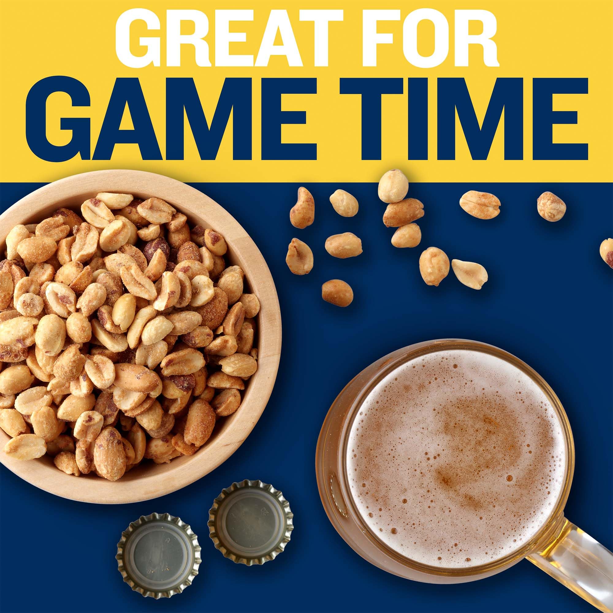 PLANTERS Dry Roasted Peanuts, 34.5 oz. Resealable Plastic Jar - Peanuts with Sea Salt - Peanut Snacks - Shareable Snacks - Heart Healthy Snacks