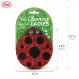 Genuine Fred Cleaning Ladies Ladybug Sponges, Set of 2 Scrubber Sponges, Gentle on Cookware, Tough on Grime, Corded Loop for Easy Drying, Fun
