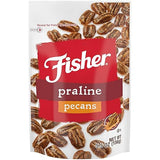 Fisher Snack Praline Pecans, 5.5 oz (Pack of 1), Resealable Pouch, Mammoth Candied Pecans, Perfect for Gifting or Personal Enjoyment, Crunchy